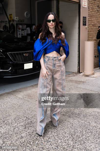 Dove Cameron is seen on the Upper West Side on March 23, 2023 in New York City.