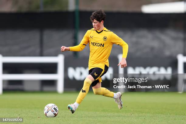 Leo Shahar of Wolverhampton Wanderers in action during the U18 Premier League North match between Wolverhampton Wanderers and Sunderland at The Sir...