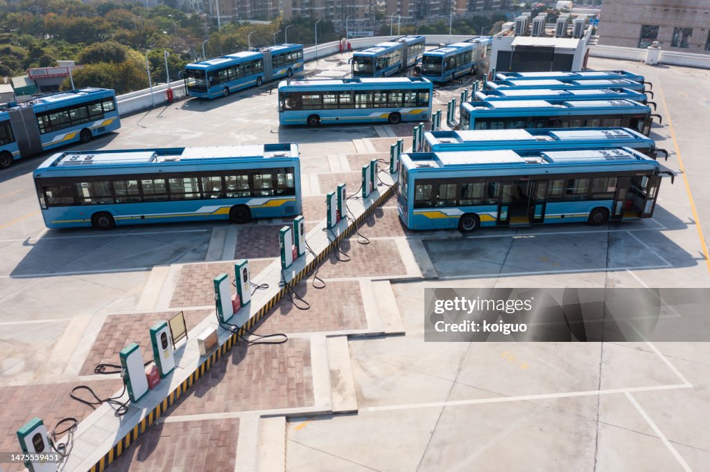 Electric bus charging station