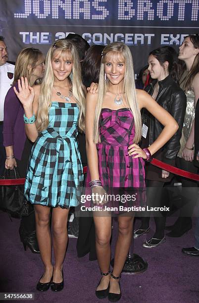 Milly Rosso and Becky Rosso arrive at the Los Angeles premiere of "Jonas Brothers: The 3D Concert Experience" at the El Capitan Theatre on February...