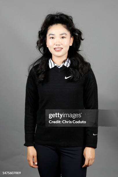 Lucy Li of the United States poses for a portrait at Superstition Mountain Golf and Country Club on March 22, 2023 in Apache Junction, Arizona.