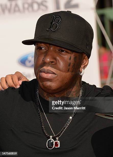 Rapper Birdman arrives at the 2012 BET Awards at The Shrine Auditorium on July 1, 2012 in Los Angeles, California.