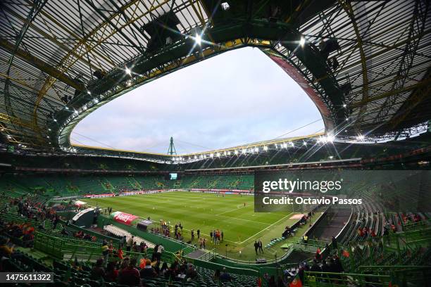 General view inside the stadium prior to the UEFA EURO 2024 qualifying round group J match between Portugal and Liechtenstein at Estadio Jose...