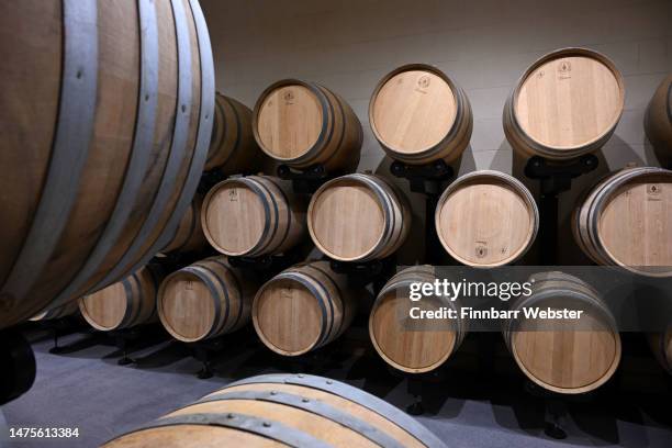 Seguin Moreau oak wine barrels are seen at Ta’ Betta Wine Estates, on March 21, 2023 in Siġġiewi, Malta.