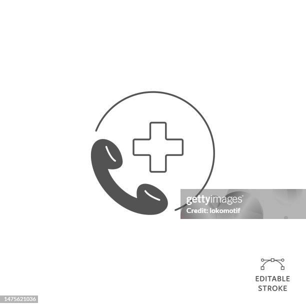 ilustraciones, imágenes clip art, dibujos animados e iconos de stock de icono de línea plana de asistencia médica con trazo editable. el icono es adecuado para diseño web, aplicaciones móviles, interfaz de usuario, ux y diseño de gui. - servicios de urgencias y rescate