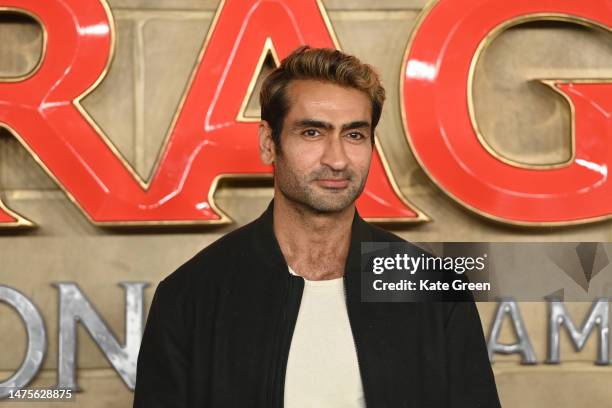 Kumail Nanjiani attends the UK Premiere of "Dungeons & Dragons - Honour Among Thieves" on March 23, 2023 in London, England.