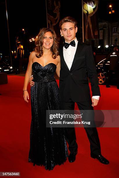 Jacob Burda and girlfriend attend the Red Carpet for the Bambi Award 2011 ceremony at the Rhein-Main-Hallen on November 10, 2011 in Wiesbaden,...