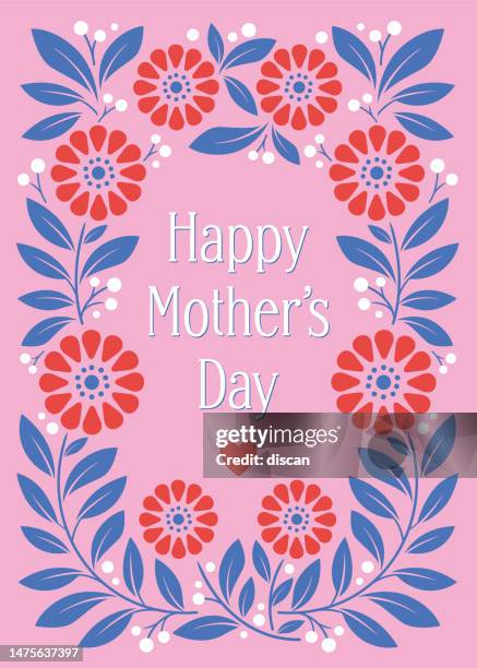 ilustraciones, imágenes clip art, dibujos animados e iconos de stock de tarjeta del día de la madre con marco floral. - mom flirting