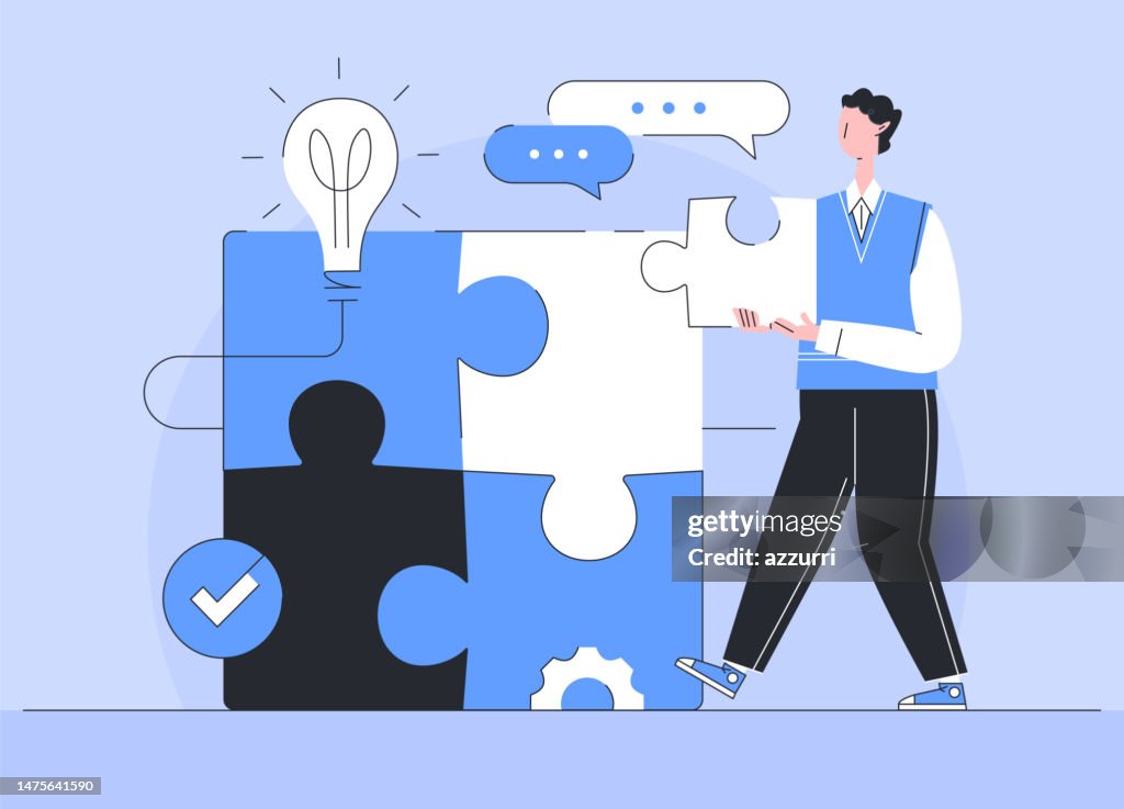 Colving Problem Cartoon Flat Design Cartoon Illustration Problem Solving Concept High-Res ...