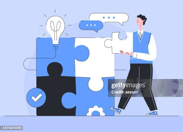 Flat Design Cartoon Illustration Problem Solving Concept High-Res ...