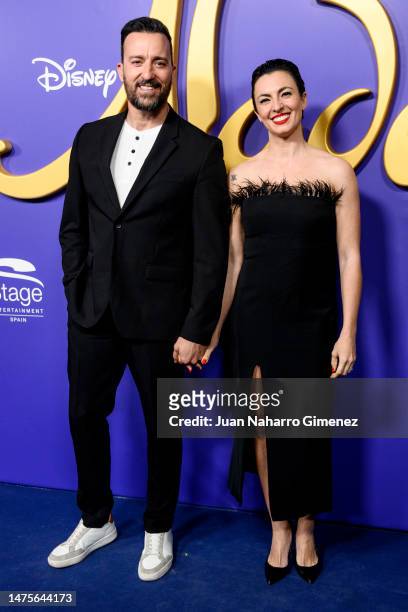 Pablo Puyol attends the premiere of "Aladdin. The Musical" at Teatro Coliseum on March 23, 2023 in Madrid, Spain.