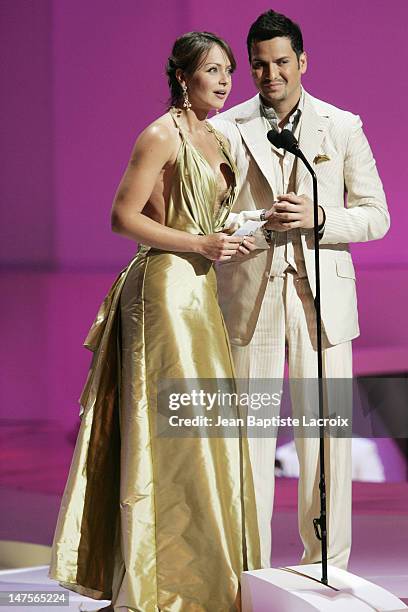 Gabriela Spanic and Victor Manuelle during 2006 Billboard Latin Music Conference and Awards - Show at Seminole Hard Rock Hotel and Casino in...