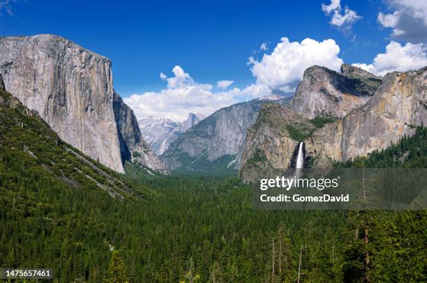 yosemite valley from tunnel view point - yosemite national park stock pictures, royalty-free photos & images
