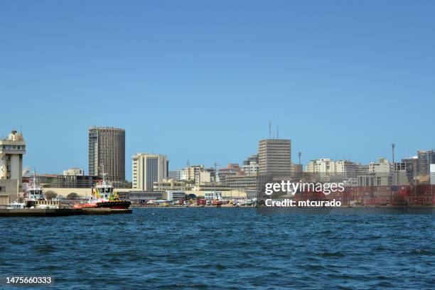 dakar central district, the plateau, and the port seen from the atlantic ocean, senegal, west africa - dakar stock pictures, royalty-free photos & images