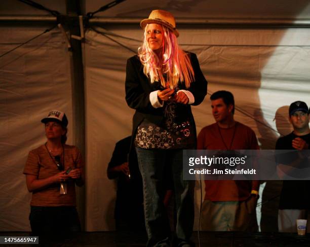 Dale Bozzio of the band Missing Persons performs in Laguna Hills, California on August 22, 2009.