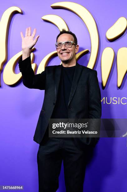 Angel Llacer attends the premiere of "Aladdin. The Musical" at Teatro Coliseum on March 23, 2023 in Madrid, Spain.