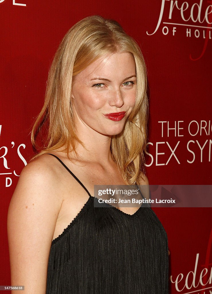 Actress Melissa Sagemiller arrives to the Frederick's of Hollywood