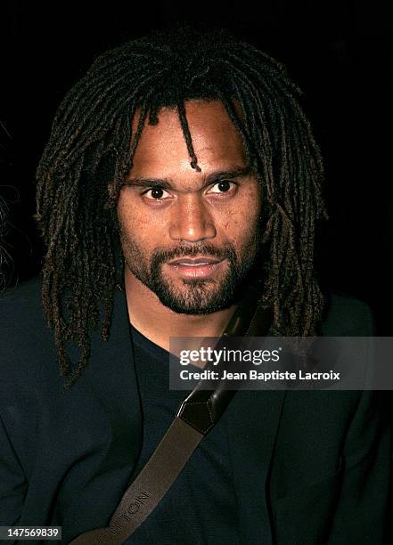 Christian Karembeu during Paris Fashion Week Ready to Wear Spring / Summer 2005 - Guy Laroche - Front Row at Carrousel du Louvre in Paris, France.