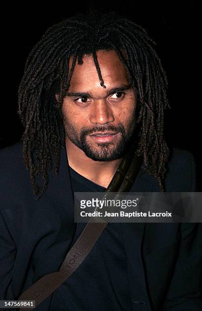 Christian Karembeu during Paris Fashion Week Ready to Wear Spring / Summer 2005 - Guy Laroche - Front Row at Carrousel du Louvre in Paris, France.