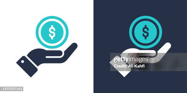 symbol "geld erhalten". solide symbolvektor-illustration. für website-design, logo, app, template, ui, etc. - spending money stock-grafiken, -clipart, -cartoons und -symbole