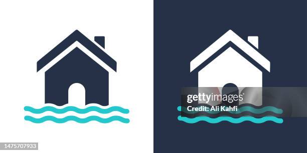 flood icon. solid icon vector illustration. for website design, logo, app, template, ui, etc. - flood stock illustrations