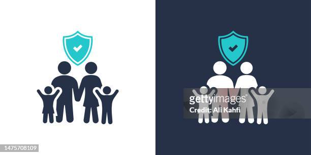 family protect icon. solid icon vector illustration. for website design, logo, app, template, ui, etc. - granny flat stock illustrations