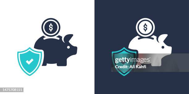 deposit insurance icon. solid icon vector illustration. for website design, logo, app, template, ui, etc. - plane crash stock illustrations