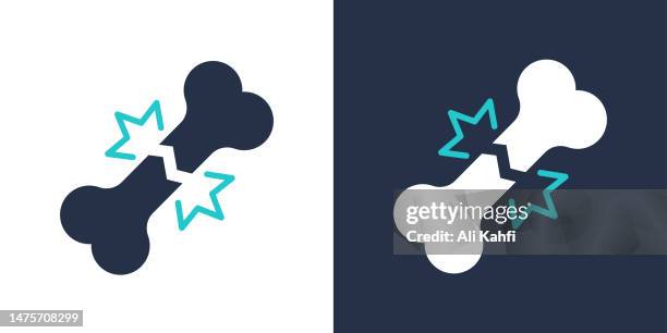 fracture bone icon. solid icon vector illustration. for website design, logo, app, template, ui, etc. - arm cast stock illustrations