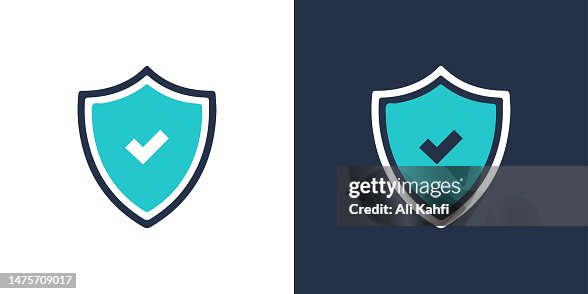 Tick mark approved with shield icon. Solid icon vector illustration. For website design, logo, app, template, ui, etc. Tick mark approved with shield icon. Solid icon vector illustration. For website design, logo, app, template, ui, etc.