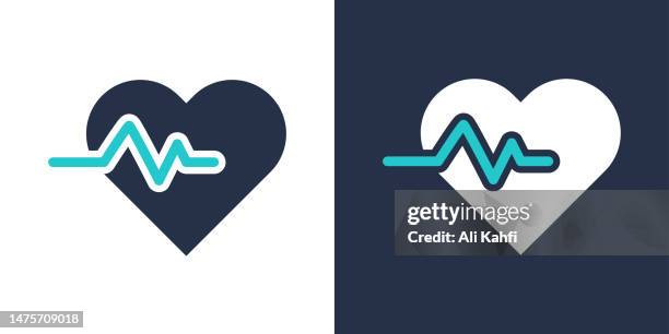 heart beat icon. solid icon vector illustration. for website design, logo, app, template, ui, etc. - medical logo stock illustrations