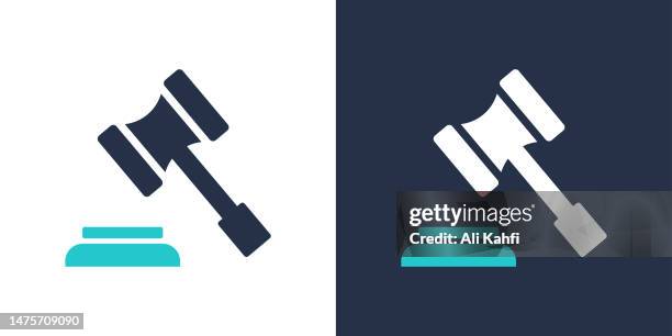 judge gavel icon. solid icon vector illustration. for website design, logo, app, template, ui, etc. - hammer logo stock illustrations