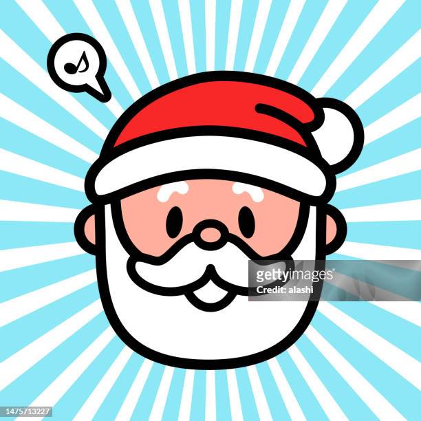 santa claus wishes you a merry christmas - santa hat and beard stock illustrations