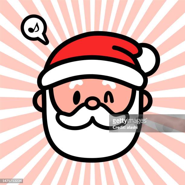 santa claus wishes you a merry christmas - tache sang stock illustrations