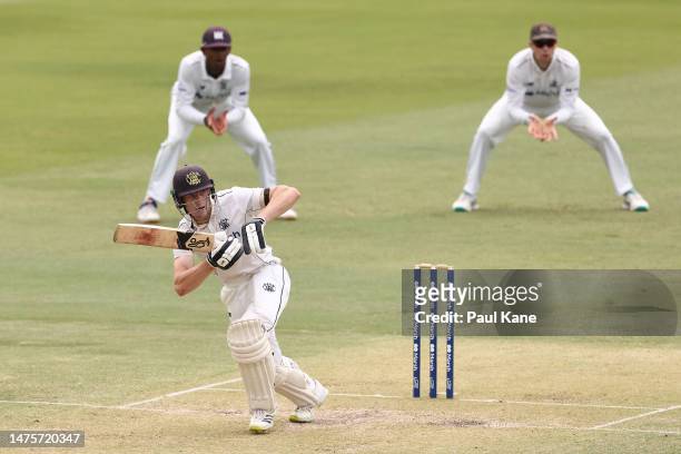 Cameron Bancroft of Western Australia bduring the Sheffield Shield Final match between Western Australia and Victoria at the WACA, on March 24 in...