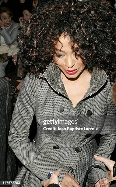 Diana Ross during Paris Fashion Week - Ready to Wear - Fall/Winter 2005 - Dior - Front Row and Arrivals in Paris, France.