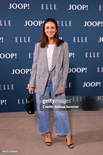 Janina Uhse attends the JOOP! x ELLE Soirée at Langen Foundation on March 23, 2023 in Dusseldorf, Germany.