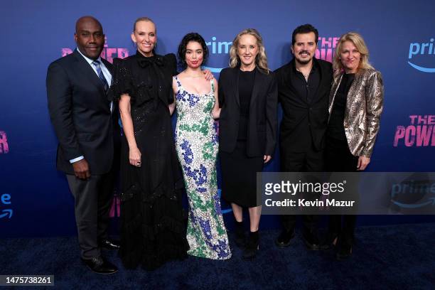 Vernon Sanders, Toni Collette, Auli'i Cravalho, Jen Salke, John Leguizamo, and Laura Lancaster attend "The Power" New York Red Carpet Premiere and...