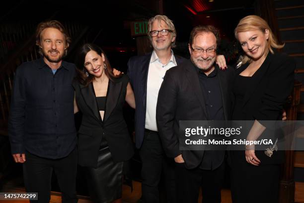 Owen Wilson, Michaela Watkins, Brit McAdams, Stephen Root, and Wendi McLendon-Covey attend the after party for the Los Angeles premiere of IFC Films'...