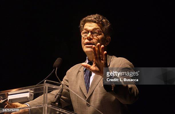 Keynote Speaker Al Franken during Arista Records Co-Sponsors Benefit for PENCIL featuring Avril Lavigne and Blu Cantrell at Hammerstein Ballroom in...