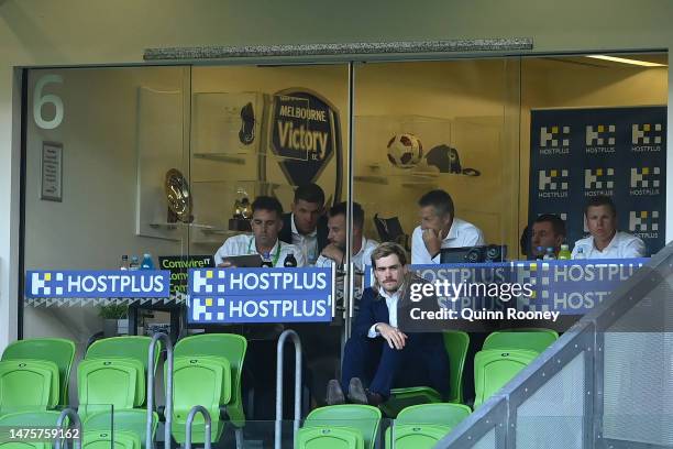 Ryan Papenhuyzen of the Storm along with Storm coach Craig Bellamy are seen during the round four NRL match between the Melbourne Storm and Wests...