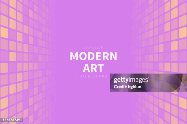 mosaic with squares and pink gradient - trendy 3d background - 70s disco stock illustrations