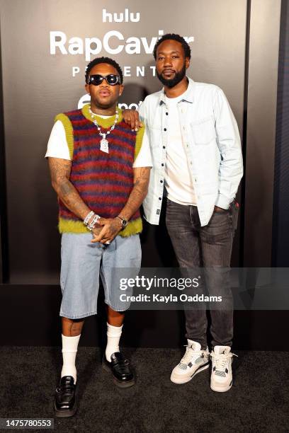 Mustard and Carl Chery attends the Spotify and Hulu "RapCaviar Presents" Premiere Celebration at Ysabel on March 23, 2023 in West Hollywood,...