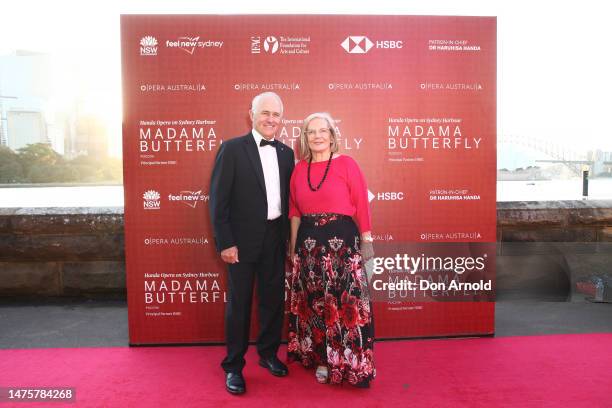 Former Prime Minister Malcolm Turnbull and wife Lucy Turnbull attend opening night of Madama Butterfly on March 24, 2023 in Sydney, Australia.