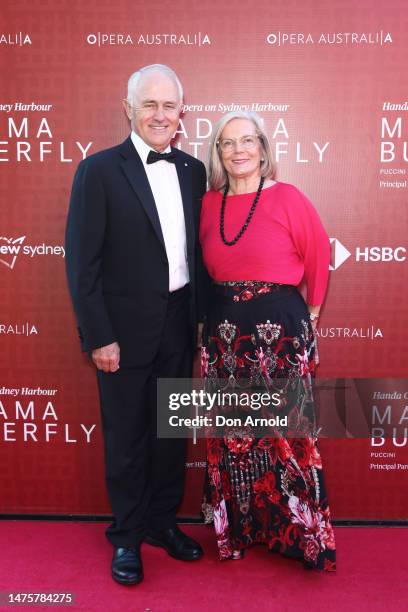 Former Prime Minister Malcolm Turnbull and wife Lucy Turnbull attend opening night of Madama Butterfly on March 24, 2023 in Sydney, Australia.