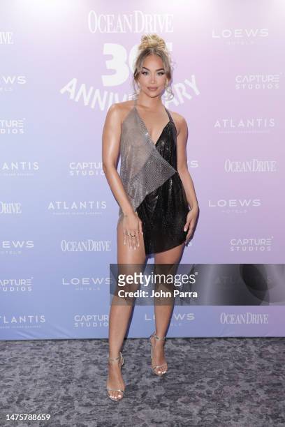 30th Anniversary Cover Star Jasmine Sanders arrives as Ocean Drive Celebrates Its 30 Years On The Scene During Music Week at Loews Miami Beach Hotel...
