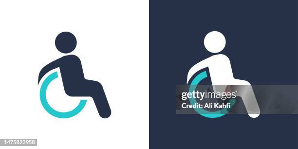 disabilty icon. solid icon vector illustration. for website design, logo, app, template, ui, etc. - physically disabled stock illustrations