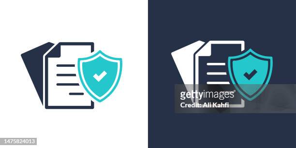 stockillustraties, clipart, cartoons en iconen met insurance policy icon. solid icon vector illustration. for website design, logo, app, template, ui, etc. - privacy policy
