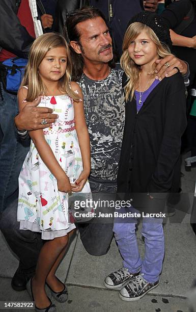 Lorenzo Lamas, Victoria Lamas and Isabella Lorenza Lamas attend the Famous Cupcakes Beverly Hills grand Opening hosted by the Kardashian Family on...
