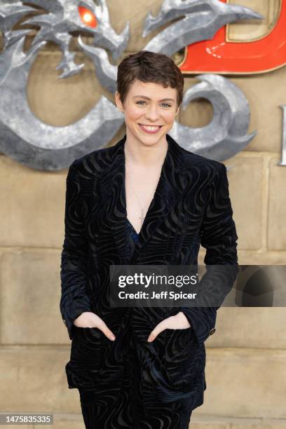 Sophia Lillis attends the "Dungeons & Dragons: Honour Among Thieves" UK Premiere at Cineworld Leicester Square on March 23, 2023 in London, England.