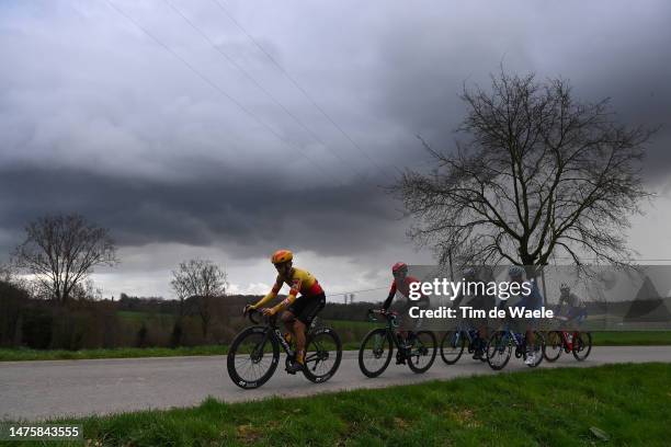 Mathias Norsgaard of Denmark and Movistar Team, Mathis Le Berre of France and Team Arkéa Samsic, Kelland O'brien of Australia and Team Jayco AlUla,...